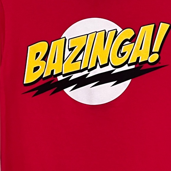 🌸3/$25 🆕 The Big Bang Theory Bazinga! Screen Print Crew Neck T-Shirt Size S - Picture 5 of 12